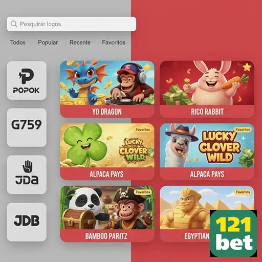 Interface do app 121bet com acesso a jogos VIP.