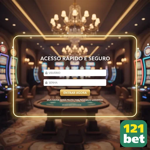 Tela de login da 121bet com acesso rápido e seguro.