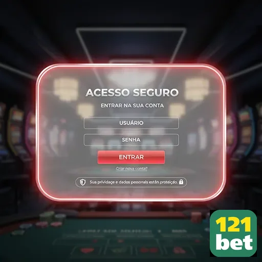 Tela de acesso seguro do 121bet para login de contas.