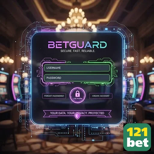 Tela de login ilustrando a segurança da 121bet.