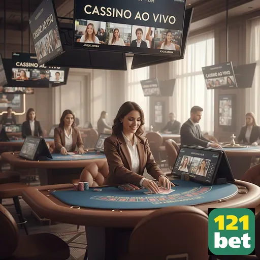Jogadora interagindo com mesa de cassino ao vivo da 121bet.