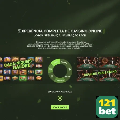 Interface da 121bet com jogos de cassino e dealers ao vivo.