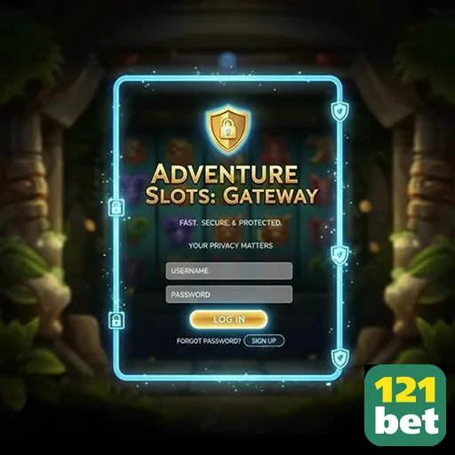 Tela de login para slots VIP da 121bet com segurança.