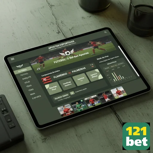 Interface do 121bet mostrando cassino e apostas VIP.