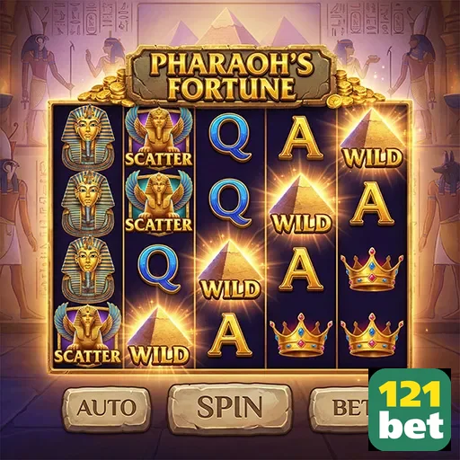 Interface do jogo Pharaoh's Fortune no 121bet.