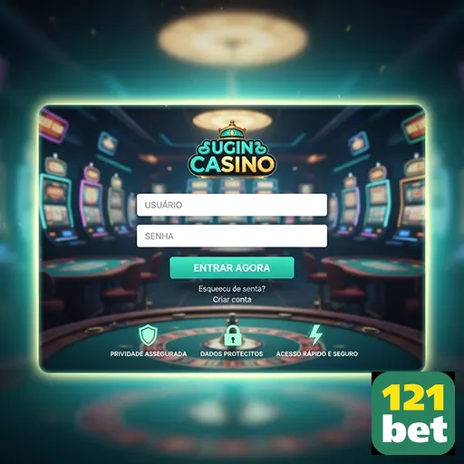Tela de login do SUGIN CASINO no 121bet para jogos mobile.