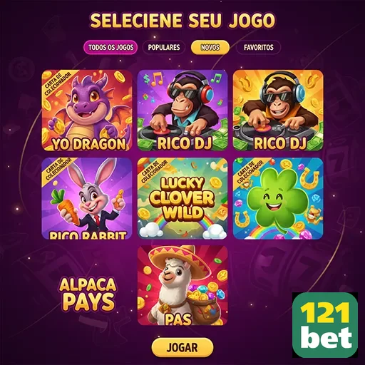 Tela de seleção de jogos de slots no app da 121bet.