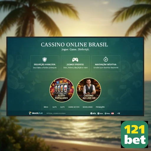 Tela inicial do aplicativo 121bet com jogos de cassino.