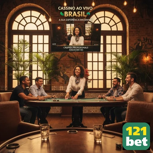 Jogadores interagindo em um cassino ao vivo na 121bet.